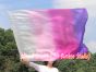 130 cm bandera de seda de adoración profética flexible, blanco-rosado-violeta
