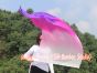 130 cm bandera de seda de adoración profética flexible, blanco-rosado-violeta