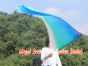 130 cm Tanzflagge Anbetungsfahne mit flexiblem Stab, weiß-pfau grüne-türkis-blau
