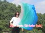 130 cm Tanzflagge Anbetungsfahne mit flexiblem Stab, weiß-pfau grüne-türkis-blau