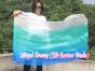 130 cm Tanzflagge Anbetungsfahne mit flexiblem Stab, weiß-pfau grüne-türkis-blau