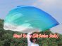 130 cm Tanzflagge Anbetungsfahne mit flexiblem Stab, weiß-pfau grüne-türkis-blau