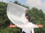 130 cm bandera de seda de adoración profética flexible, blanco