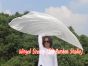 130 cm bandera de seda de adoración profética flexible, blanco