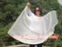 130 cm bandera de seda de adoración profética flexible, blanco