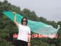 222cm Bandera con Varilla Flexible Profetica Cristiana para Danze, verde pavo real degradado