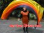 Velo poi de seda para danza del vientre Iluminación rayas largas 2.3m*0.9m