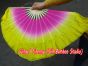 1 paar Chinesischer kurzer flatterfächer aus seide rosa-gelb, 10cm seide.