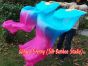1 pair 1.5m (59") turquoise-pink belly dance silk fan veil