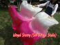 1 pair 1.5m (59") white-pink belly dance silk fan veil