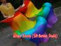 1 pair 1.8m (71") Rainbow belly dance silk fan veils