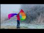 Flow art with 250cm silk ribbon Rainbow