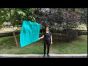 Seda Poi bandera de adoración 103 cm * 88 cm, aqua