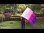Seda Poi bandera de adoración 129 cm * 88 cm, blanco-rosado-violeta