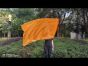 Seda Poi bandera de adoración 129 cm * 88 cm, naranja