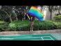 Seda Poi bandera de adoración 174cm x 88cm, Arco iris B