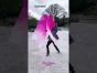1 pair 1.5m (59") pink fading belly dance silk fan veil