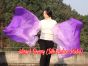 Pareja abanicos seda danza del vientre violeta degradado rayas largas