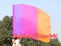 Seda Poi bandera de adoración 103 cm * 88 cm, Violeta Dorada