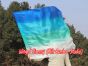 Seda Poi bandera de adoración 103 cm, blanco-verde pavo real-cyan-azul rayas largas