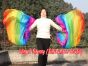 1 paar bauchtanz fächerschleier regenbogen+ Längsstreifen