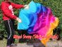 1 pair 1.5m (59") Iridescence belly dance silk fan veil