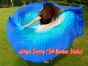 1 PIECE white-turquoise-blue half circle 6 Mommes belly dance silk veil