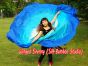 1 PIECE white-turquoise-blue half circle 6 Mommes belly dance silk veil
