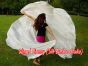1 PIECE white half circle 8 Mommes belly dance silk veil
