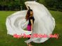 1 PIECE white half circle 8 Mommes belly dance silk veil