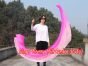 Velo poi de seda para danza del vientre rosado degradado rayas largas 2.3m*0.9m