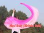 Velo poi de seda para danza del vientre rosado degradado rayas largas 2.3m*0.9m
