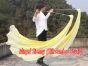 Media Luna Velo poi de seda para danza del vientre amarillo degradado 1.8m*0.9m