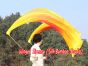 Media Luna Velo poi de seda para danza del vientre rojo-naranja-amarillo 1.8m*0.9m
