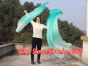 Velo poi de seda para danza del vientre verde pavo real degradado 2.3m*0.9m