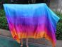1 piece Iridescence tie-dye stripes 5 Mommes belly dance silk veil 