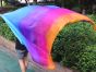 1 piece Iridescence tie-dye stripes 5 Mommes belly dance silk veil 