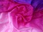 Tela de seda 100% violeta-rosado-rosado claro
