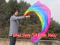 Velo poi de seda para danza del vientre Arco iris B 1.8m*0.9m