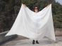 Velo de seda danza del vientre blanco 2.7m*1.4m