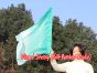 Seda Poi bandera de adoración 81 cm x 64 cm, verde pavo real degradado
