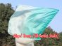 Seda Poi bandera de adoración 81 cm x 64 cm, verde pavo real degradado