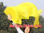 Pareja abanicos seda danza del vientre amarillo 1.5m