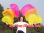1 pair 1.5m (59") yellow-orange-pink belly dance silk fan veil