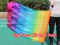1pc 81cm (32") spinning silk flag poi for Worship & Praise, Rainbow+
