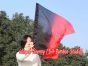 Seda Poi bandera de adoración 81 cm x 64 cm, negro-rojo