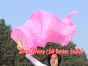 Pareja abanicos seda danza del vientre rosado claro 1.5m