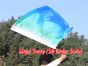 1 Stück 81 cm x 64 cm drehbarer Flaggen-Poi, weiß-pfau grüne-türkis-blau