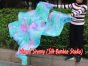 Pareja abanicos seda danza del vientre verde+cyan+rosado Tie-dye 1.8m