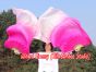 1 pair 1.5m (59") pink fading belly dance silk fan veil
